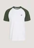 White & Khaki Raglan T-Shirt - S Image 5