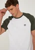 White & Khaki Raglan T-Shirt - S Image 3
