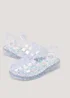 Girls Silver Glitter Jelly Sandals (Younger 4-12) - Size 4 Infants Image 2