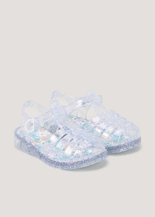 Girls Silver Glitter Jelly Sandals (Younger 4-12) - Size 4 Infants Image 1