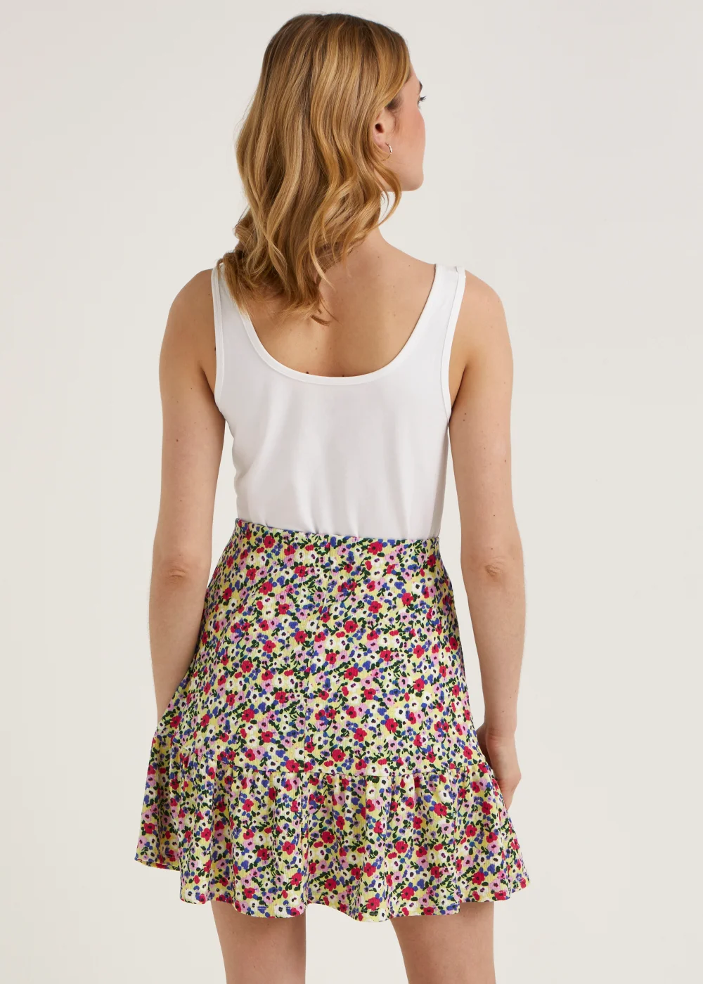 Multicoloured Floral Crinkle Jersey Mini Skirt - Size 8 Image 2