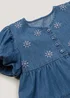 Girls Denim Floral Embroidered Dress (9mths-6yrs) - 1.5-2 Yrs Image 2