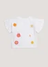 Girls White Crochet Flower T-Shirt (9mths-6yrs) - Age 9 - 12 Months Image 1