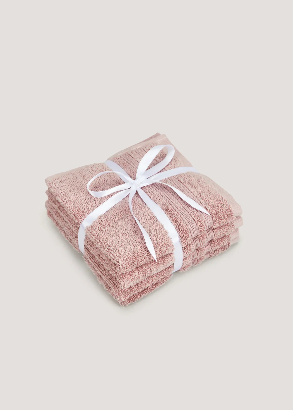 4 Pack Dusky Pink 100% Egyptian Cotton Face Cloths Image 1