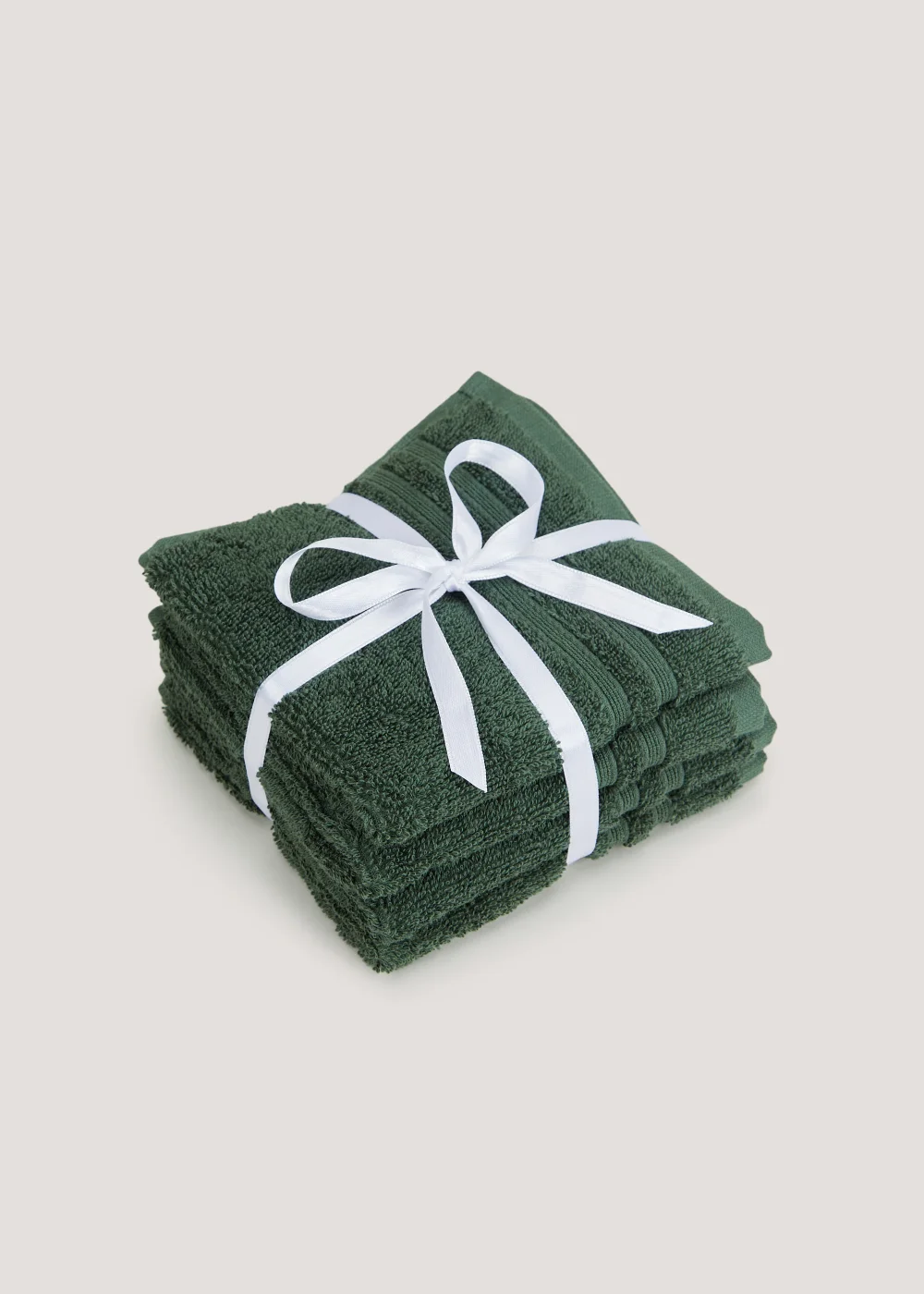 4 Pack Tropical Green 100% Egyptian Cotton Face Cloths Image 1