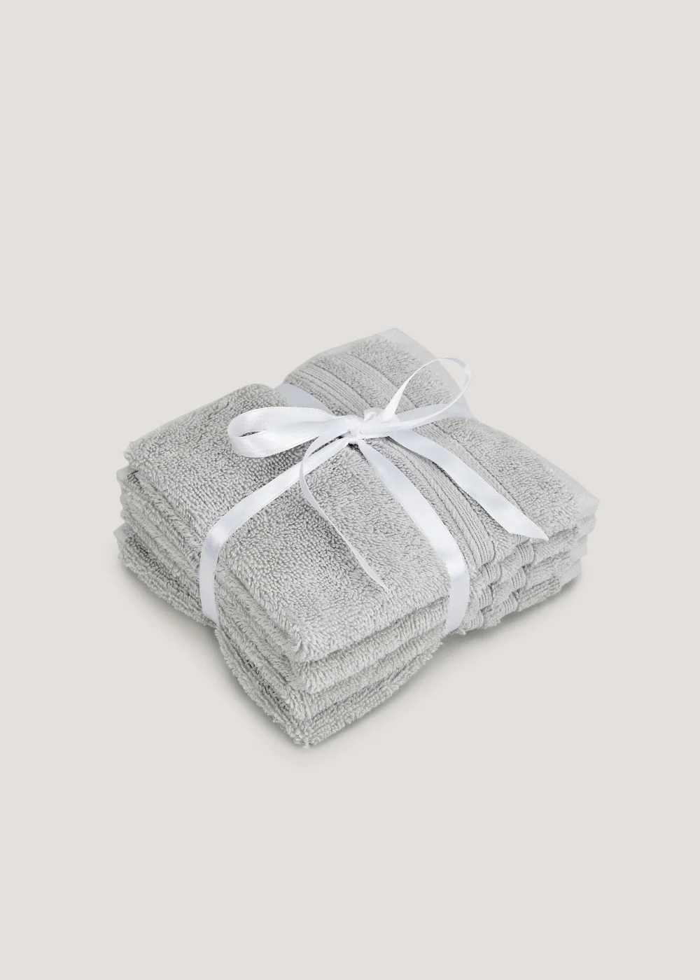 4 Pack Cool Grey 100% Egyptian Cotton Face Cloths Image 1