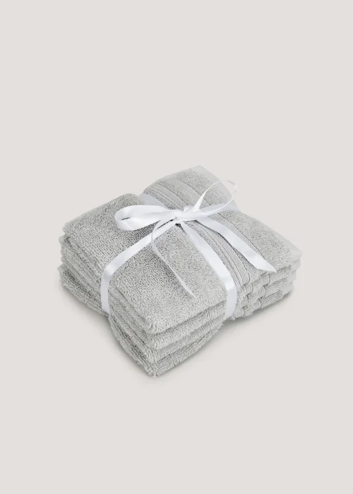4 Pack Cool Grey 100% Egyptian Cotton Face Cloths Image 1
