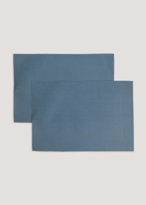 2 Pack Denim Blue PVC Placemats (45cm x 30cm) Image 1