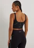 Souluxe Black Dash Longline Sports Crop Top - Small Image 2