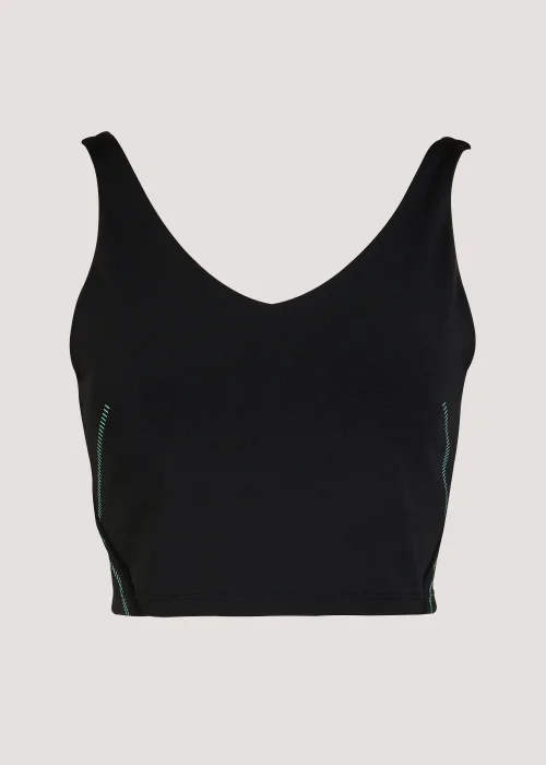 Souluxe Black Dash Longline Sports Crop Top - Small Image 5