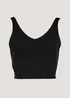 Souluxe Black Dash Longline Sports Crop Top - Small Image 5