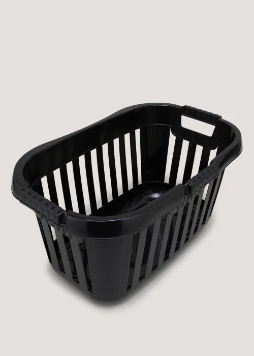 Black Plastic Laundry Basket Image 2