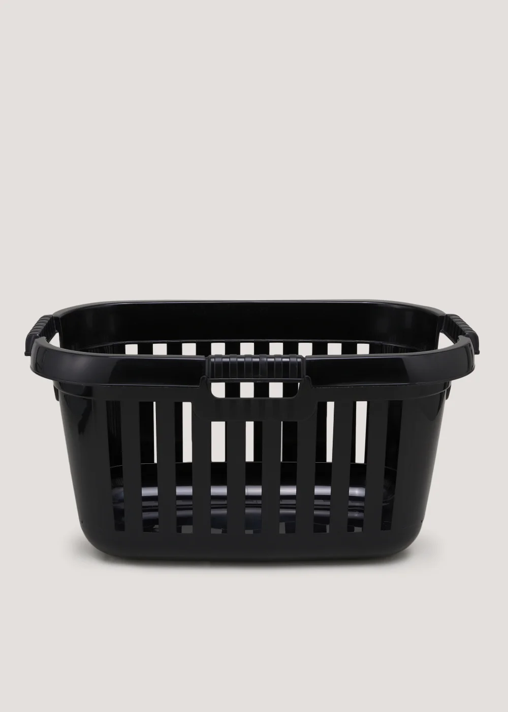 Black Plastic Laundry Basket Image 1