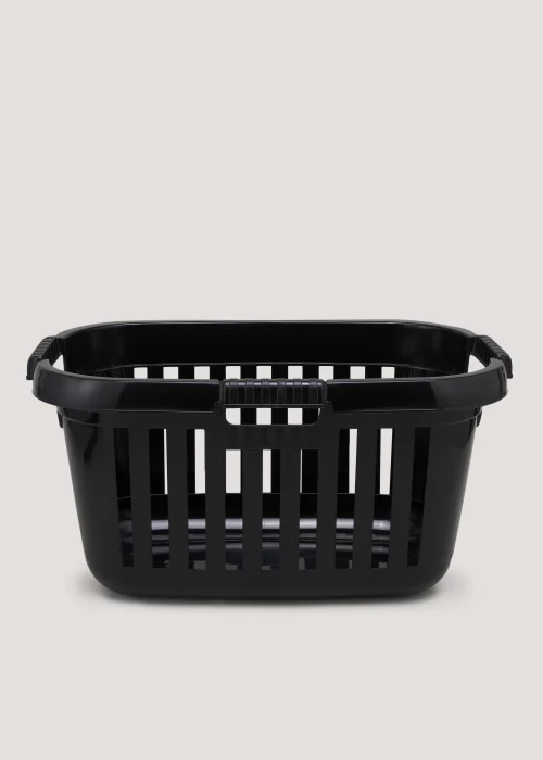 Black Plastic Laundry Basket Image 1