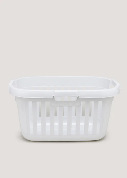 Grey Plastic Laundry Basket Image 1