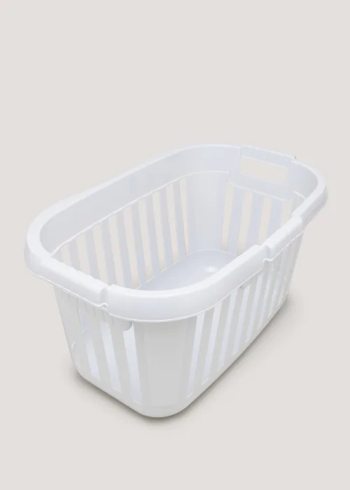 Grey Plastic Laundry Basket Image 2
