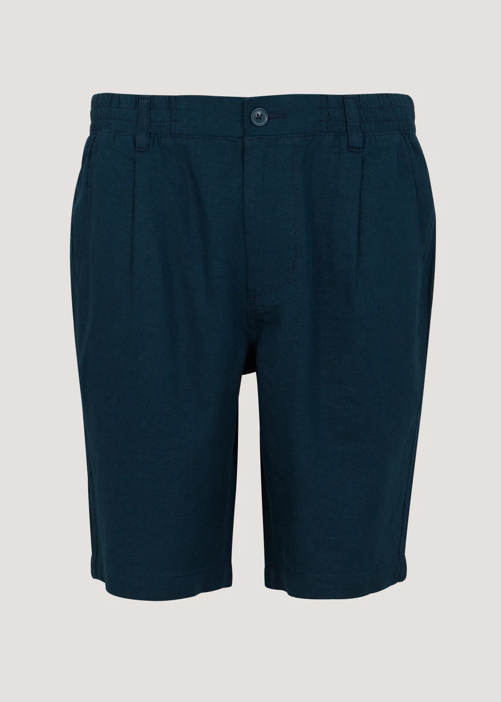 Navy Linen Blend Shorts - S Image 5