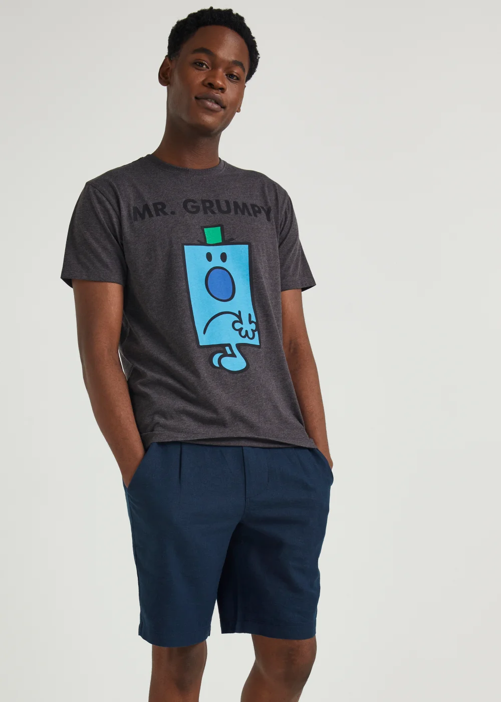 Navy Linen Blend Shorts - S Image 1