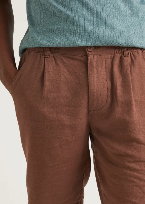 Rust Linen Blend Shorts - S Image 3