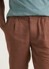 Rust Linen Blend Shorts - S Image 3