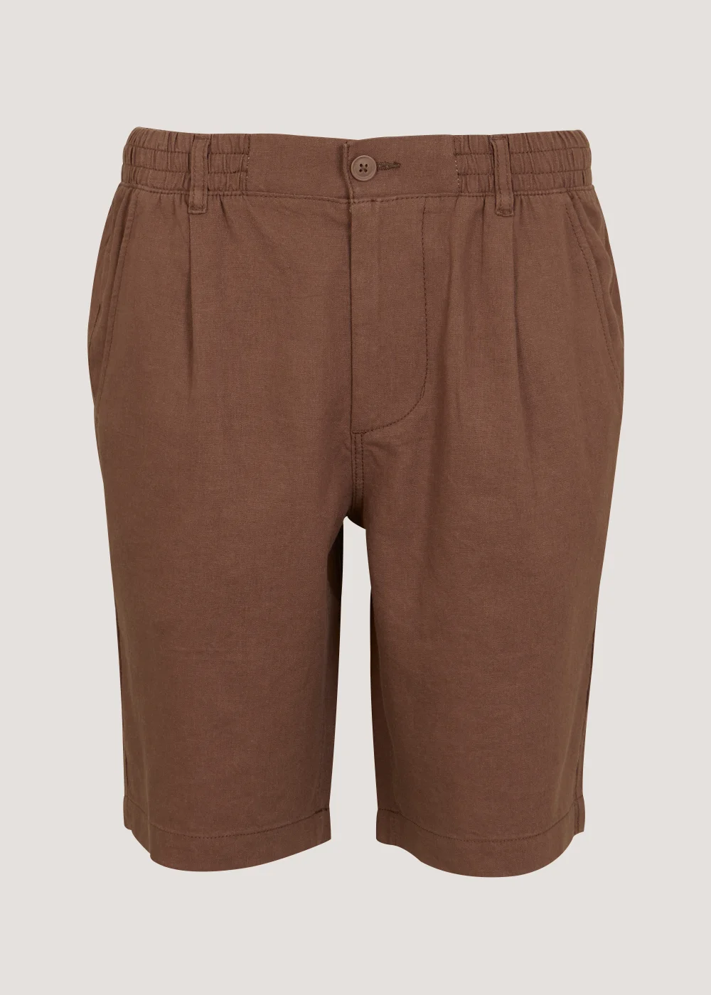 Rust Linen Blend Shorts - S Image 5