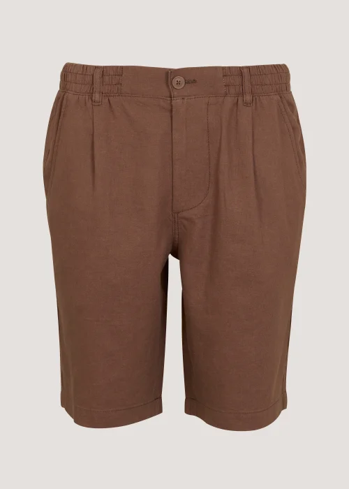 Rust Linen Blend Shorts - S Image 5