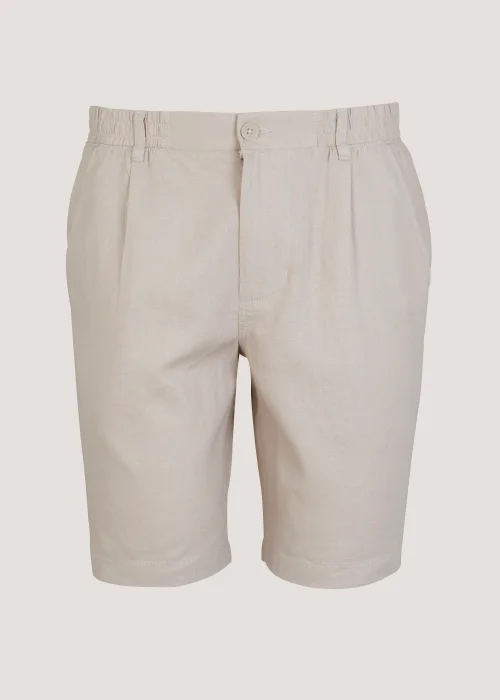 Stone Linen Blend Shorts - S Image 5