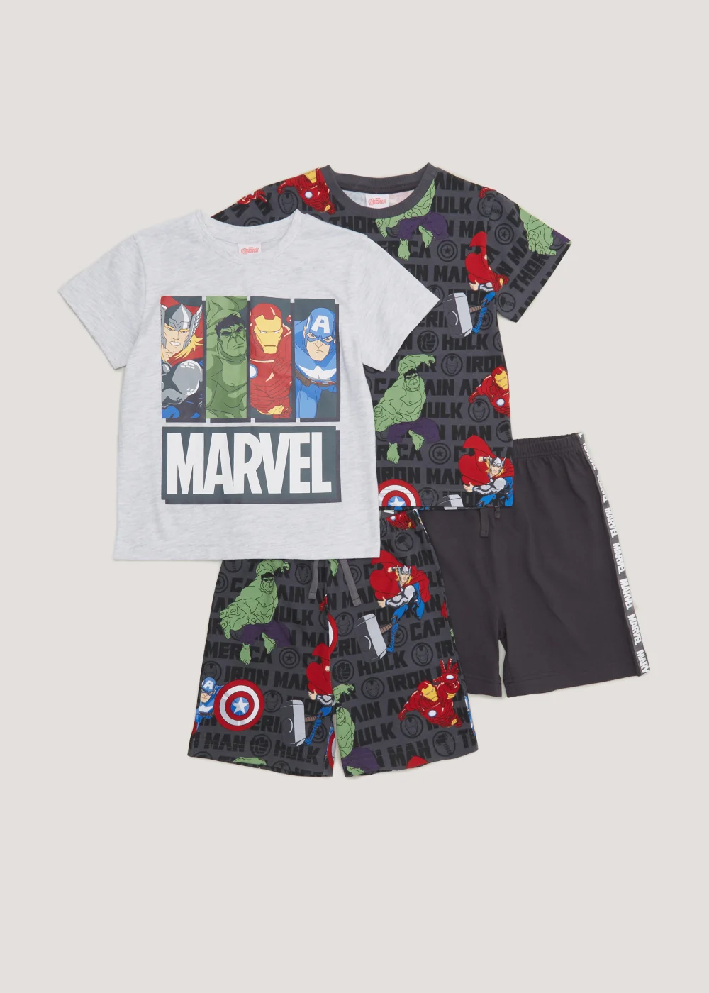 Kids 2 Pack Marvel Avengers Pyjama Sets (18mths-8yrs) - Age 2 - 3 Years Image 1