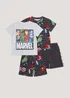 Kids 2 Pack Marvel Avengers Pyjama Sets (18mths-8yrs) - Age 2 - 3 Years Image 1