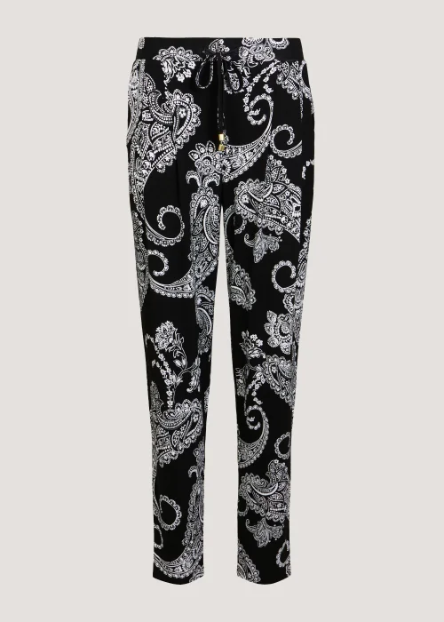 Papaya Petite Black Paisley Print Harem Leggings - Size 6 Image 5