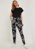 Papaya Petite Black Paisley Print Harem Leggings - Size 6 Image 4