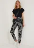 Papaya Petite Black Paisley Print Harem Leggings - Size 6 Image 1