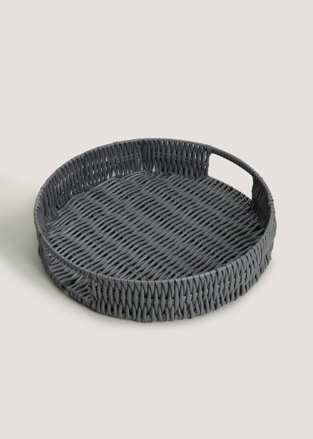 Grey Plastic Rattan Tray (35cm x 8cm) Image 1
