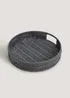 Grey Plastic Rattan Tray (35cm x 8cm) Image 1