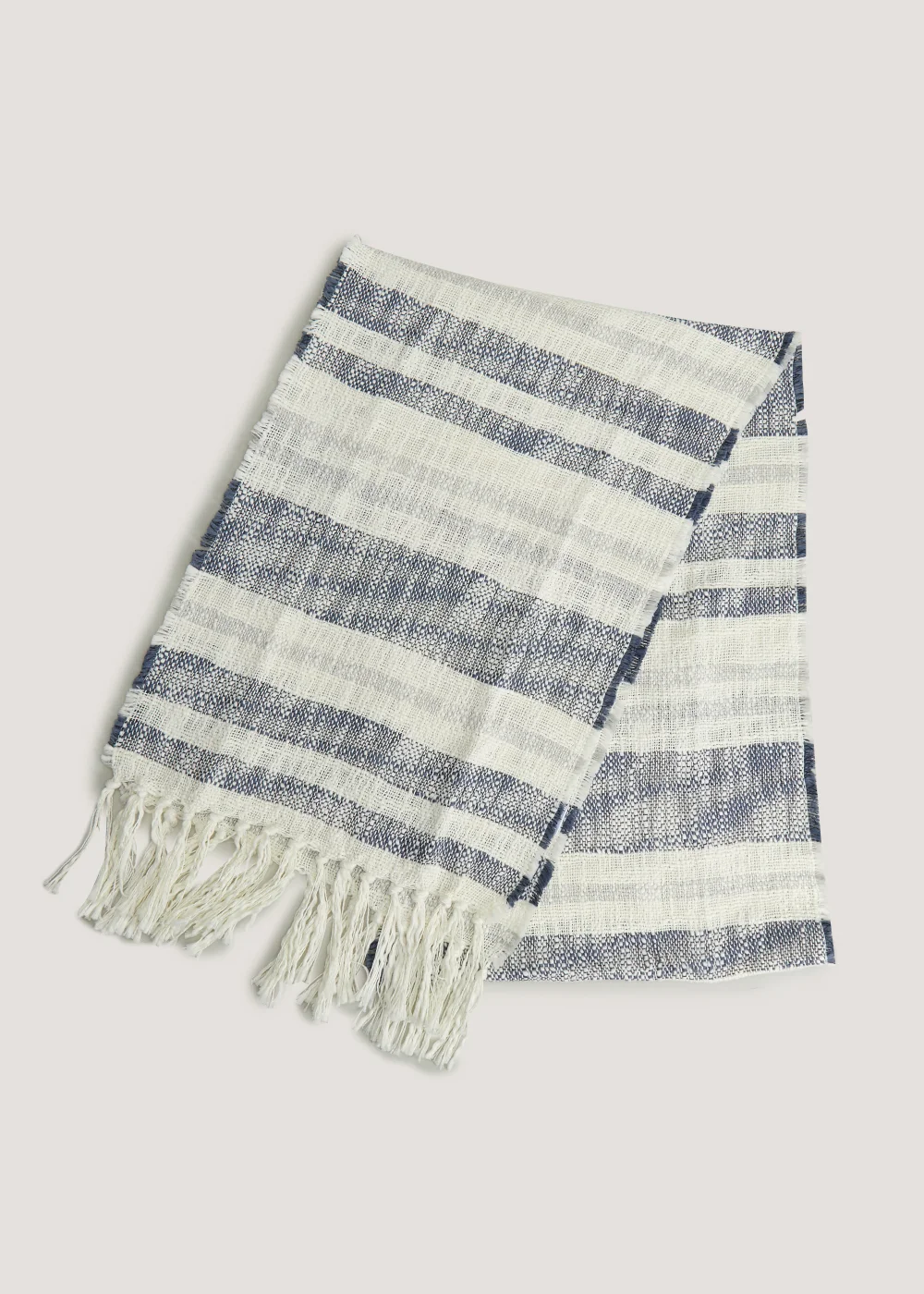 Blue & White Stripe Table Runner Image 1