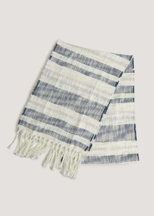 Blue & White Stripe Table Runner Image 1