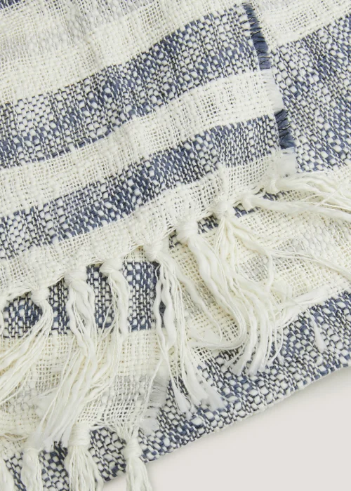 Blue & White Stripe Table Runner Image 2