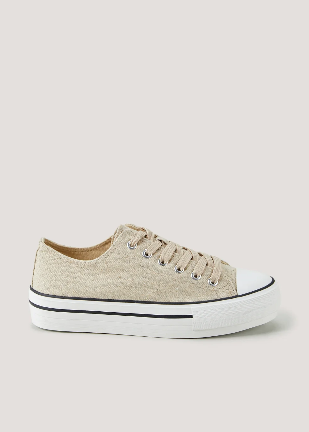 Natural Platform Canvas Shoes - Size 3 Image 1