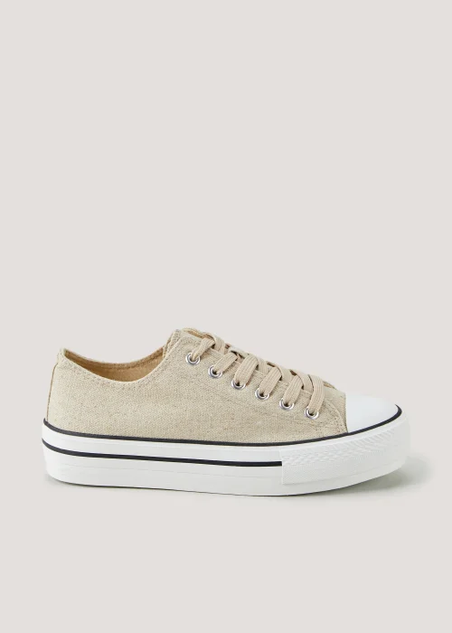 Natural Platform Canvas Shoes - Size 3 Image 1