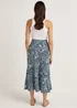 Blue Paisley Crinkle Midi Skirt - Size 8 Image 1