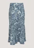 Blue Paisley Crinkle Midi Skirt - Size 8 Image 4