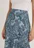 Blue Paisley Crinkle Midi Skirt - Size 8 Image 2