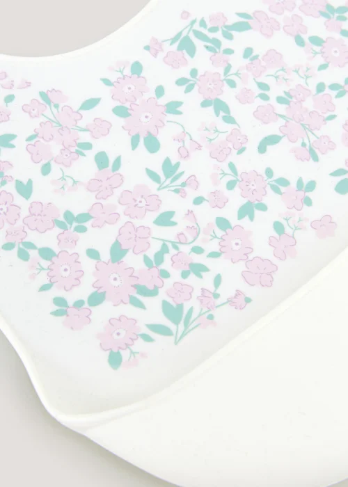 Floral Print Silicone Bib - One Size Image 2