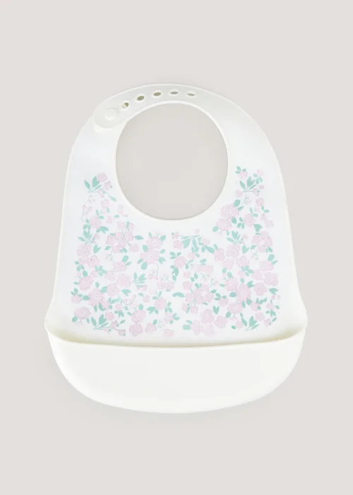 Floral Print Silicone Bib - One Size Image 1