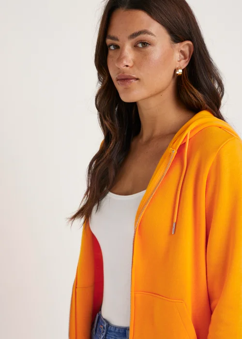Orange Zip Up Hoodie - Small Image 3
