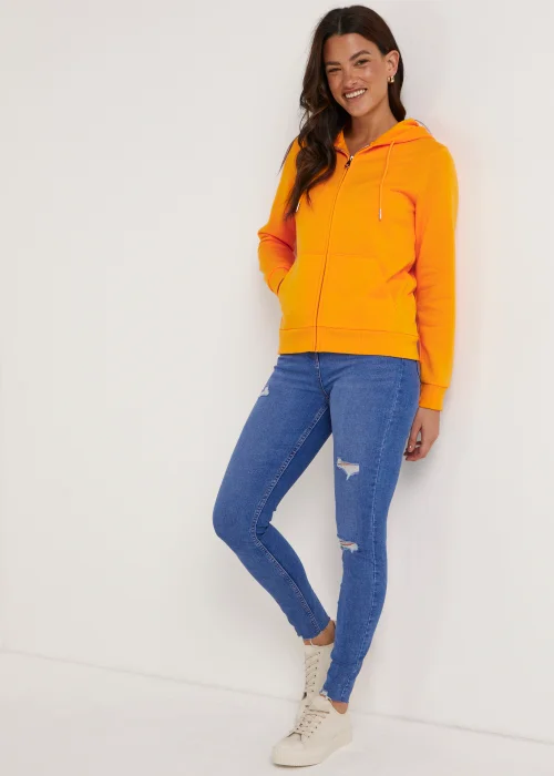 Orange Zip Up Hoodie - Small Image 4