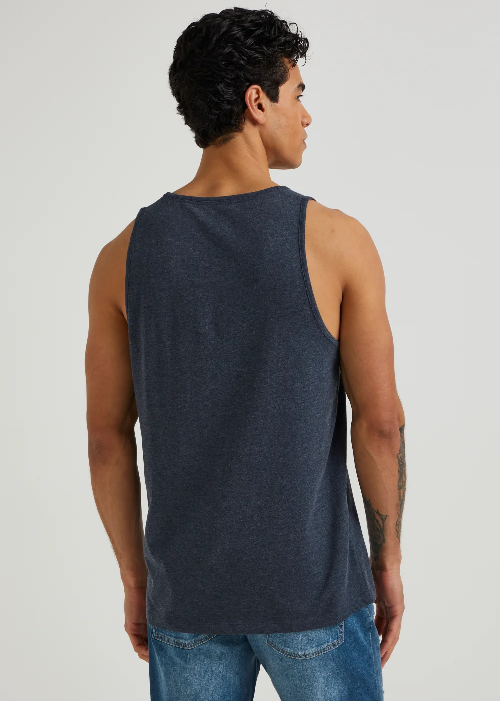 Navy Aztec Panel Vest Top - Small Image 2