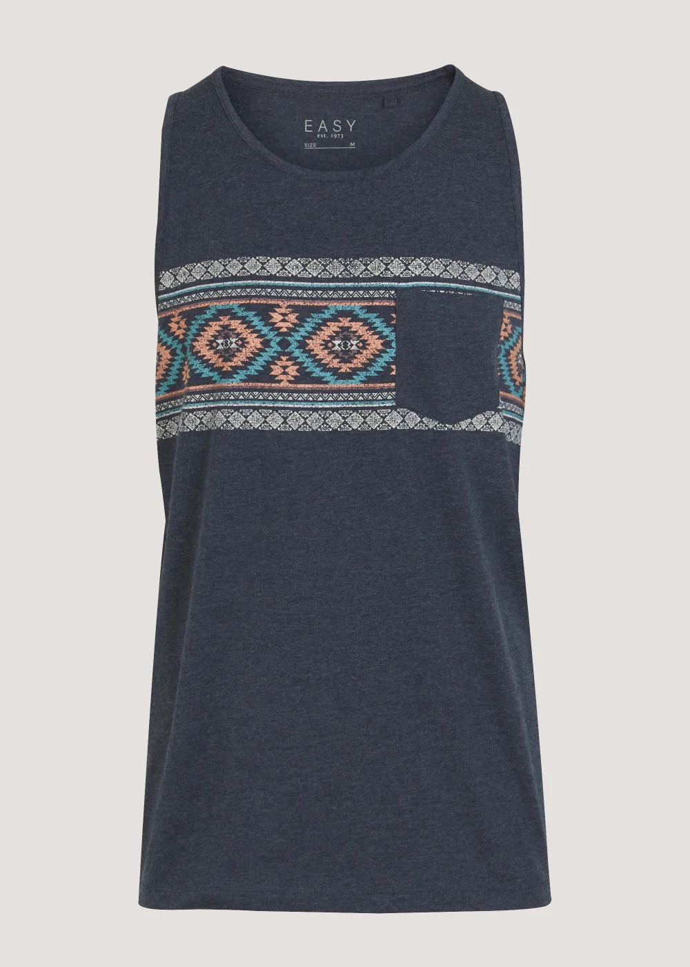 Navy Aztec Panel Vest Top - Small Image 5