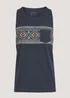Navy Aztec Panel Vest Top - Small Image 5