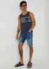 Navy Aztec Panel Vest Top - Small Image 4
